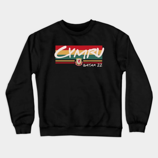 Cymru Qatar, Yma O Hyd, Welsh football supporter Crewneck Sweatshirt by Teessential